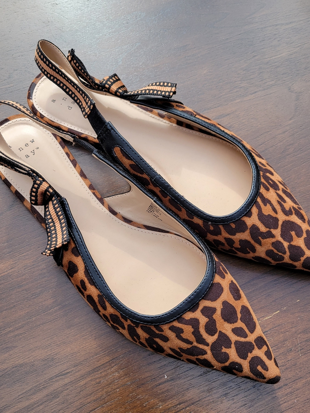 Target A New Day Leopard Print Pointed Slingback Flats 9.5